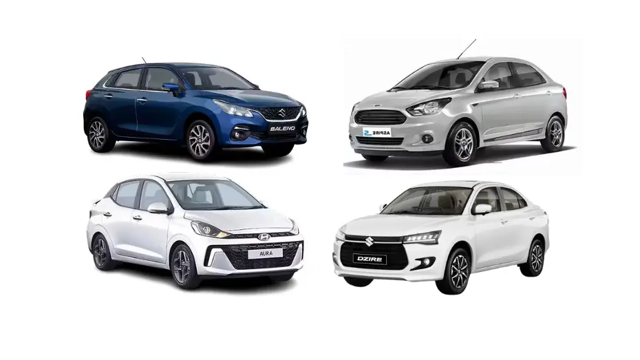 Sedan Cars AC Taxi – Baleno, Dzire, Aura & Aspire (4+1 Seater)